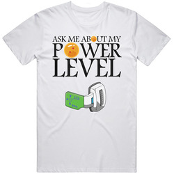 Power Level Black Text Retro Graphic Unisex Cotton White Classic T Shirt
