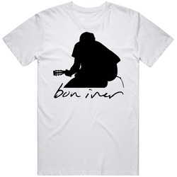  Tee Bon Iver Justin Vernon Gibson Theatre T-Shirt Size S - 6XL Retro Graphic Unisex Cotton White Classic T Shirt