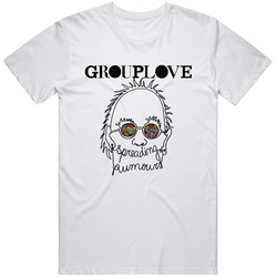 Grouplove-w200 Retro Graphic Unisex Cotton White Classic T Shirt