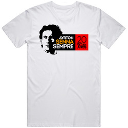 Ayrton Senna Retro Graphic Unisex Cotton White Classic T Shirt