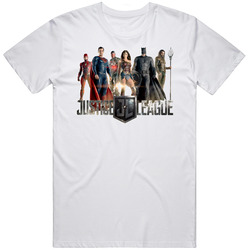 New Movie 2017 Justice League Retro Graphic Unisex Cotton White Classic T Shirt