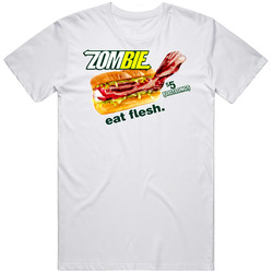 New Zombie Eat Flesh Walking Dead Funny White Retro Graphic Unisex Cotton White Classic T Shirt