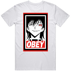 Code Geass Obey Anime Retro Graphic Unisex Cotton White Classic T Shirt