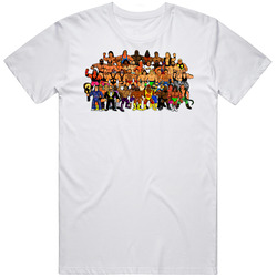 1989 Retro Cartoon Wrestling Roster Retro Graphic Unisex Cotton White Classic T Shirt