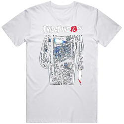 Friday the 13th Jason horror retro vintage JOE Retro Graphic Unisex Cotton White Classic T Shirt