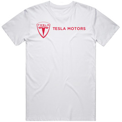 Tesla Motors Tee Electric Model S Roadster Car Retro Graphic Unisex Cotton White Classic T Shirt