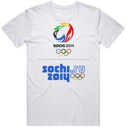 Sochi Winter Olympics 2014 Retro Graphic Unisex Cotton White Classic T Shirt