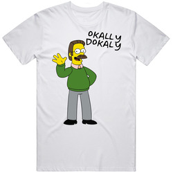 Ned Flanders Cartoon Retro Graphic Unisex Cotton White Classic T Shirt