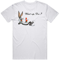 Bugs Bunny Cartoon What's Up Doc Retro Graphic Unisex Cotton White Classic T Shirt
