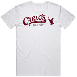 Carlos Bake Shop Logo Cake Boss Retro Graphic Unisex Cotton White Classic T Shirt