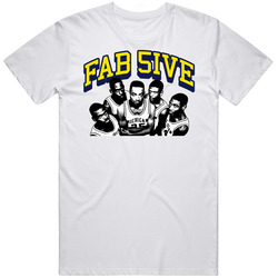 Fab Five Wolverines Basketball Legends Retro Graphic Unisex Cotton White Classic T Shirt