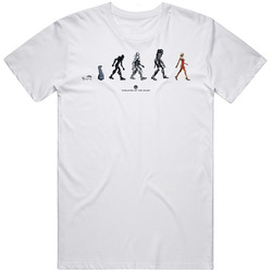 Evolution Of The Cylon Battlestar Galactica Retro Graphic Unisex Cotton White Classic T Shirt