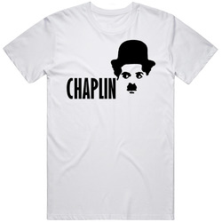 Charlie Chaplin Tv Personality Retro Graphic Unisex Cotton White Classic T Shirt