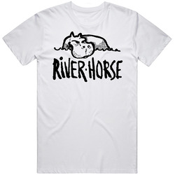River Horse Beer Logo Classic Retro Graphic Unisex Cotton White Classic T Shirt