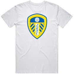 Leeds United F.c. Badge Football Soccer Club Uk Premier League Biesla White Retro Graphic Unisex Cotton White Classic T Shirt