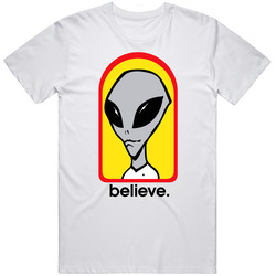 New Retro  Awesome  2020 Alien Workshop Believe Retro Graphic Unisex Cotton White Classic T Shirt