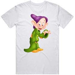 Dopey 7 Dwarfs Retro Graphic Unisex Cotton White Classic T Shirt