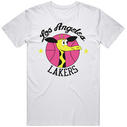 Los Angeles Lakers Vintage Giraffe Retro Graphic Unisex Cotton White Classic T Shirt
