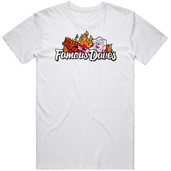 Famous Dave's Of America Inc Nasdaq Company Logo Employee Fan Retro Graphic Unisex Cotton White Classic T Shirt
