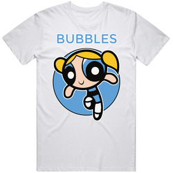 Rolling Bubbles the Powerpuff Girls Movie T Shirt Characters Blossom Retro Graphic Unisex Cotton White Classic T Shirt