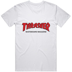 Thrasher Skateboard Magazine Standart White Retro Graphic Unisex Cotton White Classic T Shirt