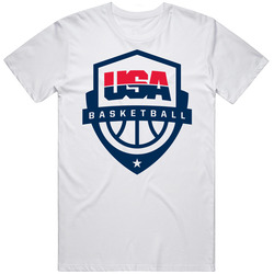 Usbasket Putih Retro Graphic Unisex Cotton White Classic T Shirt