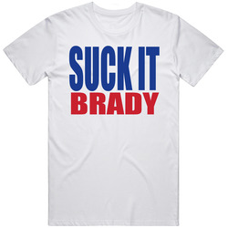 Suck It Brady New England Patriots Tom Brady Funny Apparel Retro Graphic Unisex Cotton White Classic T Shirt