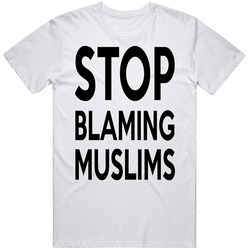 Stop Blaming Muslims Equality Stop Stereotypes Retro Graphic Unisex Cotton White Classic T Shirt