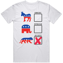 Tiger King Joe Exotic For President Election Campaign Parody Retro Graphic Unisex Cotton White Classic T Shirt