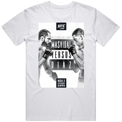 Masvidal Vs Diaz Ufc 244 Fight Poster Distressed Look Fan Retro Graphic Unisex Cotton White Classic T Shirt