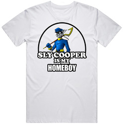 Sly Cooper Is My Homeboy Retro Graphic Unisex Cotton White Classic T Shirt