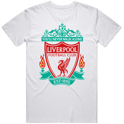 Liverpool Football Club Crest Soccer England Sports Retro Graphic Unisex Cotton White Classic T Shirt