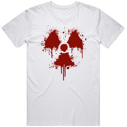 Blood Splatter Radioactive Cool Retro Graphic Unisex Cotton White Classic T Shirt
