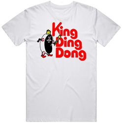 King Ding Dong Retro Cake Logo Retro Graphic Unisex Cotton White Classic T Shirt