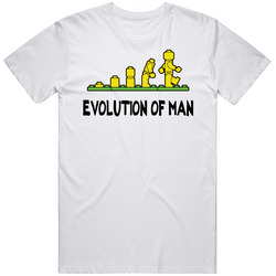Evolution Of Man Funny Lego Parody Joke Retro Graphic Unisex Cotton White Classic T Shirt