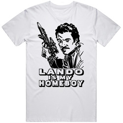 Lando Is My Homeboy Sci Fi Star Wars Movie Retro Graphic Unisex Cotton White Classic T Shirt