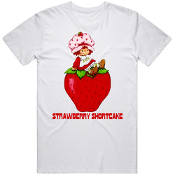 Strawberry Shortcake Strawberry Retro Graphic Unisex Cotton White Classic T Shirt