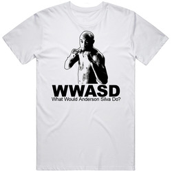 Wwjd Anderson Silva Mma Retro Graphic Unisex Cotton White Classic T Shirt