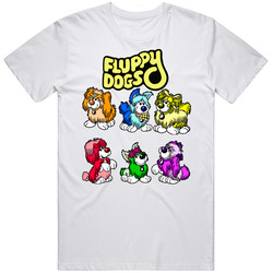 Fluppy Dogs Cartoon Dog Retro 80s Retro Graphic Unisex Cotton White Classic T Shirt