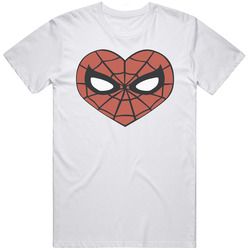 Spider Man Heart T Shirt Marvel Comics Adult Graphic Retro Graphic Unisex Cotton White Classic T Shirt