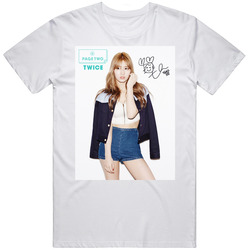 Twice Cheer Up Momo Signed Kpop  Tee Retro Graphic Unisex Cotton White Classic T Shirt