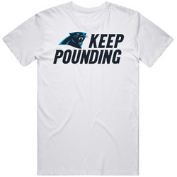 Keep Pounding Caroline Panthers 3 Football Tee Retro Graphic Unisex Cotton White Classic T Shirt