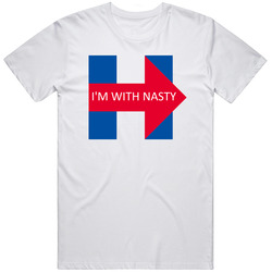 I'm With Nasty Hilary Retro Graphic Unisex Cotton White Classic T Shirt