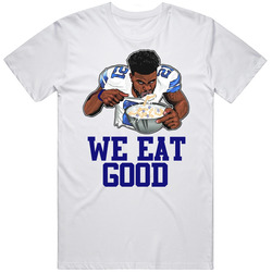 We Eat Good Zeke Ezekiel Elliott Dallas Cowboys Running Back Football Retro Graphic Unisex Cotton White Classic T Shirt