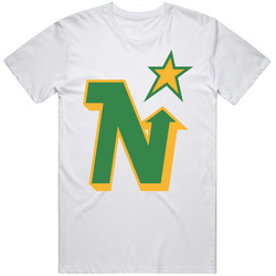 Minnesota North Stars Vintage Tek Patch Retro Graphic Unisex Cotton White Classic T Shirt