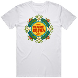 Chant Hare Krsna And Be Happy Retro Graphic Unisex Cotton White Classic T Shirt