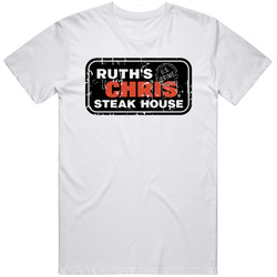 Ruths Chris Steak House Fast Food Restaurant Distressed Look Retro Graphic Unisex Cotton White Classic T Shirt