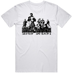 Seven Samurai Retro Japanese Epic Movie Retro Graphic Unisex Cotton White Classic T Shirt