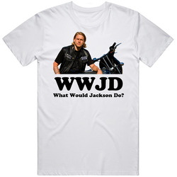 What Would Jackson Do Jax Teller Sons Of Anarchy Retro Graphic Unisex Cotton White Classic T Shirt