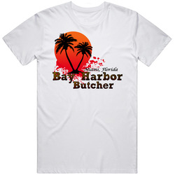 Bay Harbour Butcher Miami Florida Dexter Retro Graphic Unisex Cotton White Classic T Shirt